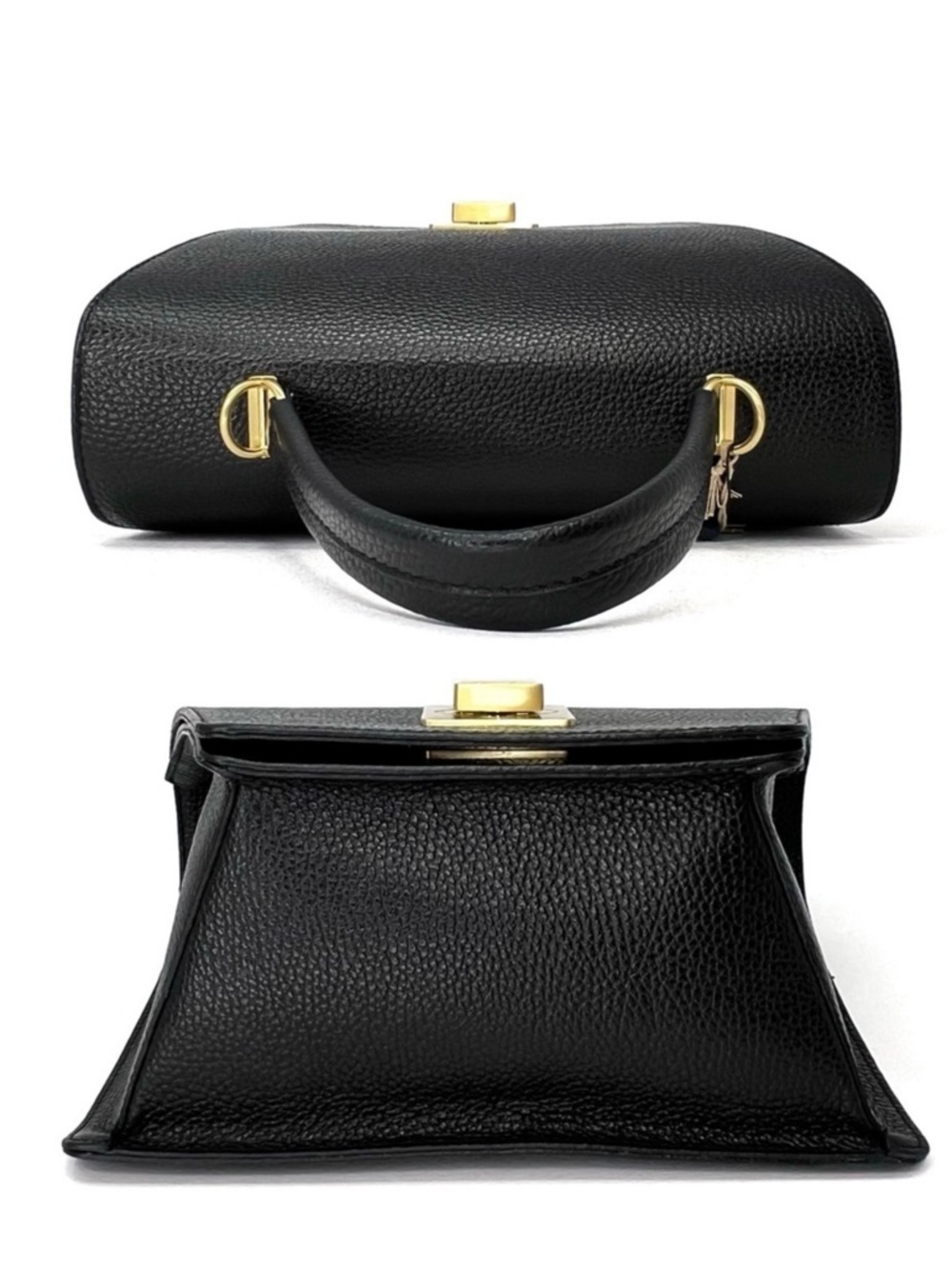 Arcadia Trapeze Medium Crossbody Black Pebbled Leather Handbag Satchel New NWT - Picture 4 of 13